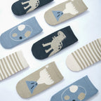 Dinosaur- Organic- 4 Pairs of Stay-On Baby & Toddler Non-Slip Socks