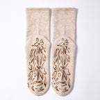 Adult Organic Cotton Non-Slip Socks — Beige Grip Socks, 2 Pairs | Serene Socks