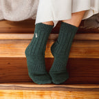 Adult Merino Wool Non-Slip Socks — Dark Green, 1 Pair | Serene Socks
