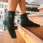Adult Merino Wool Non-Slip Socks — Dark Green, 1 Pair | Serene Socks