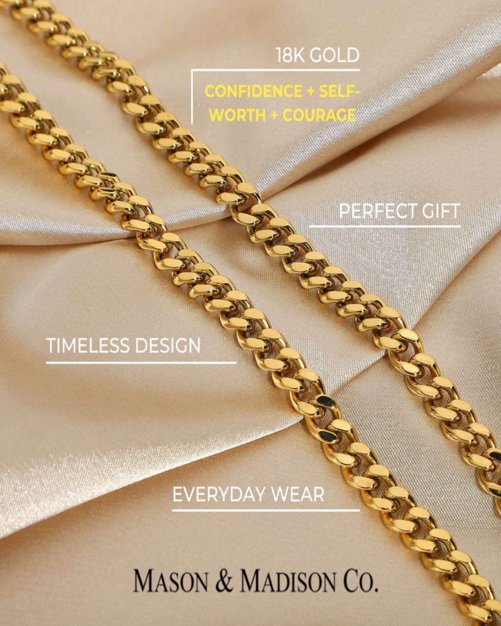 18K Gold Cable Chain Necklace
