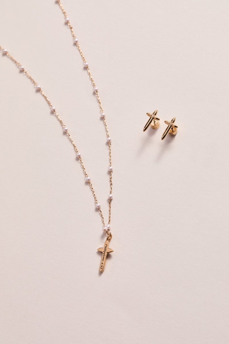 4:13 Cross Stud Earrings - Willow & Luna