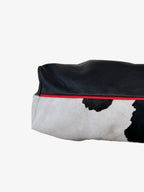 Blair Shoulder Bag, Cow Print Calf Hair-Black Leather