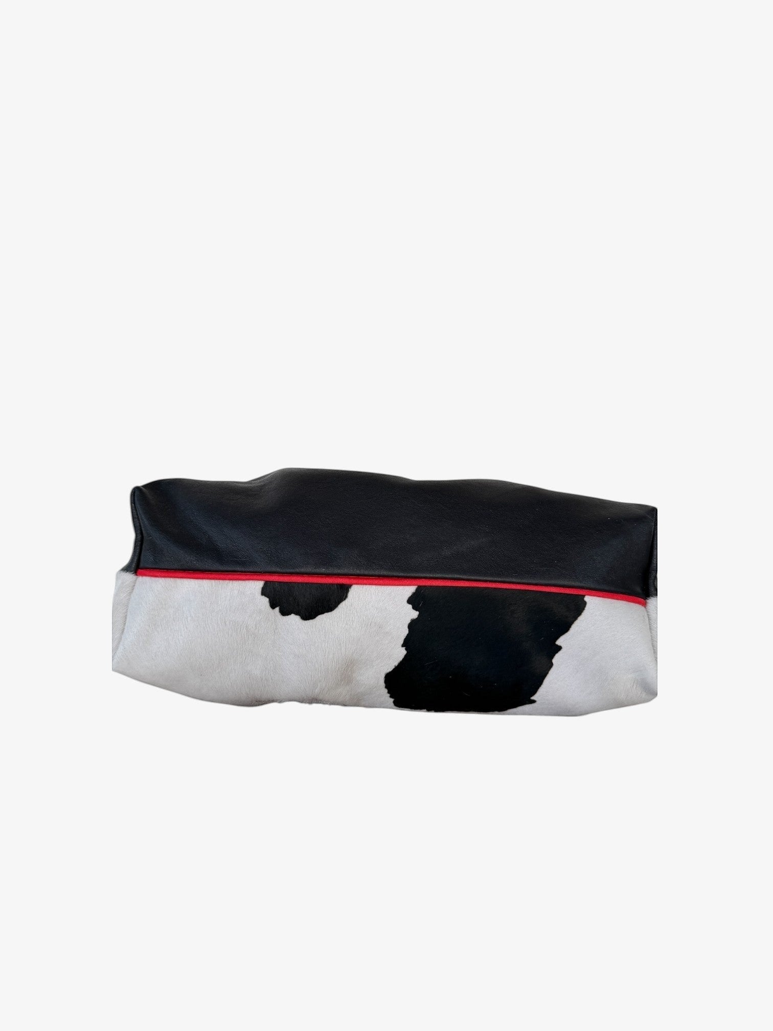 Blair Shoulder Bag, Cow Print Hair-On Hide-Black Leather