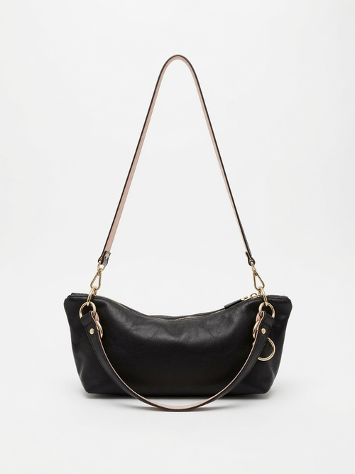 Blair Shoulder Bag, Black Leather