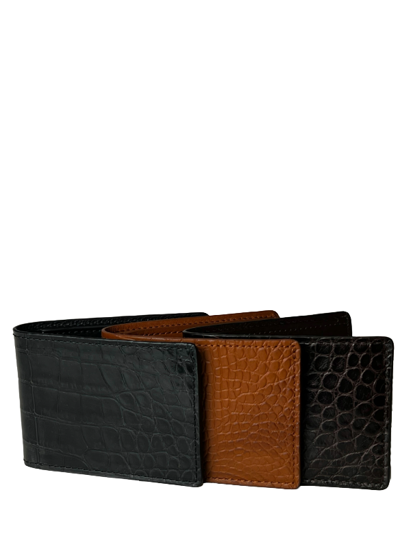 Brown Genuine Alligator Bi-Fold Wallet | USA Made - BP8476