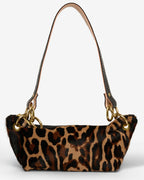 Baby Blair Shoulder Bag, Leopard Print Calf Hair-Black Leather