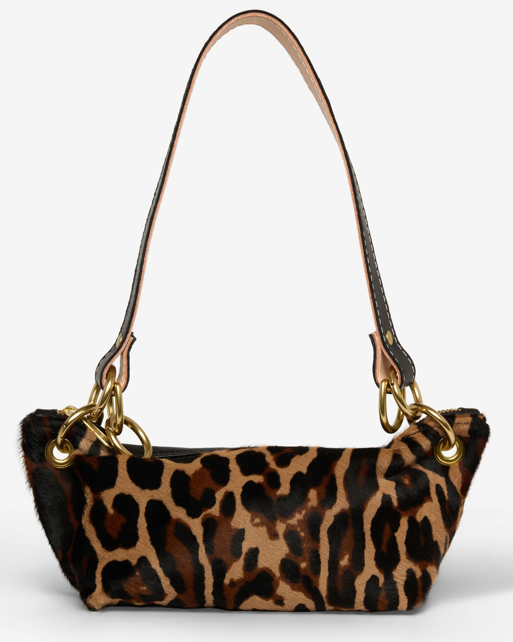 Baby Blair Shoulder Bag, Leopard Print Calf Hair-Black Leather