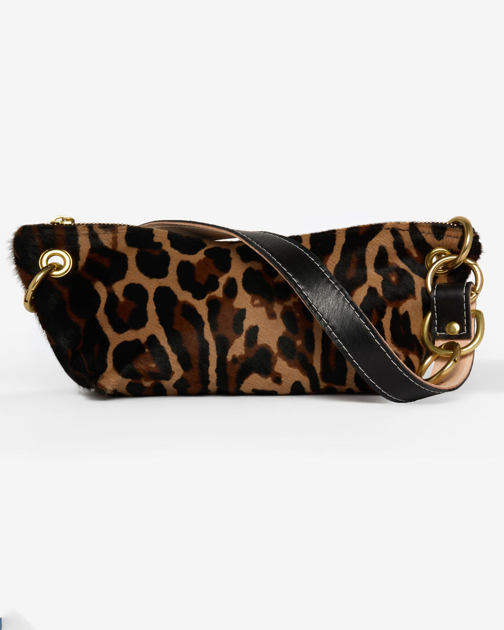 Baby Blair Shoulder Bag, Leopard Print Calf Hair-Black Leather