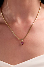 July 'Love' Heart Birthstone Charm