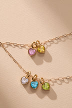 April 'Strength' Heart Birthstone Charm