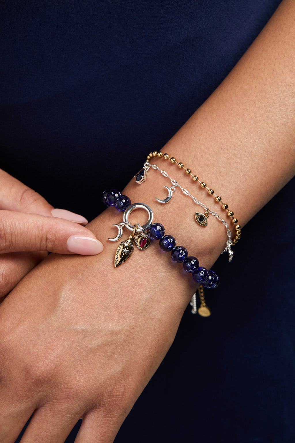 Moon Magic 2 Row Charm Bracelet