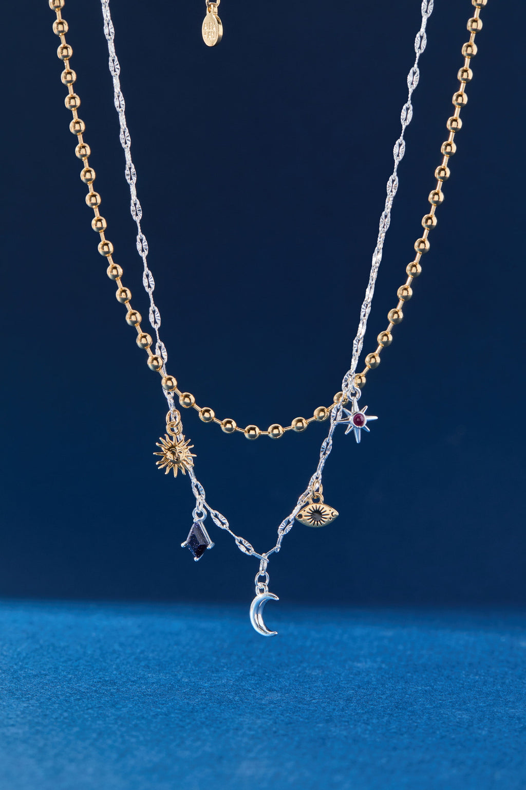 Moon Magic 2 Row Charm Necklace