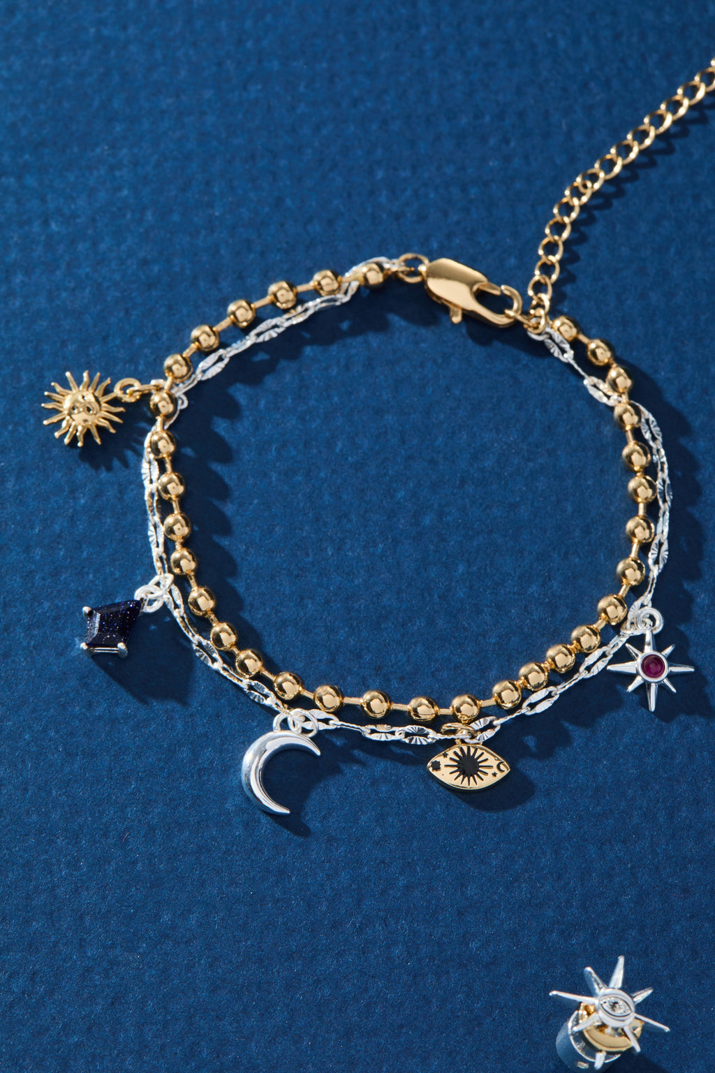Moon Magic 2 Row Charm Bracelet
