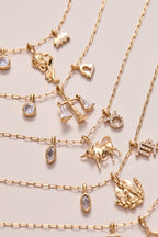 Libra Zodiac Charm Cluster Necklace