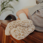 Adult Organic Cotton Non-Slip Socks — Beige Grip Socks, 2 Pairs | Serene Socks