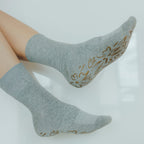 Adult Organic Cotton Non-Slip Socks — Grey Grip Socks, 2 Pairs | Serene Socks