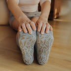 Adult Organic Cotton Non-Slip Socks — Grey Grip Socks, 2 Pairs | Serene Socks