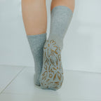 Adult Organic Cotton Non-Slip Socks — Grey Grip Socks, 2 Pairs | Serene Socks