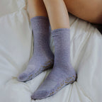 Adult Organic Cotton Non-Slip Socks — Lavender Grip Socks, 2 Pairs | Serene Socks