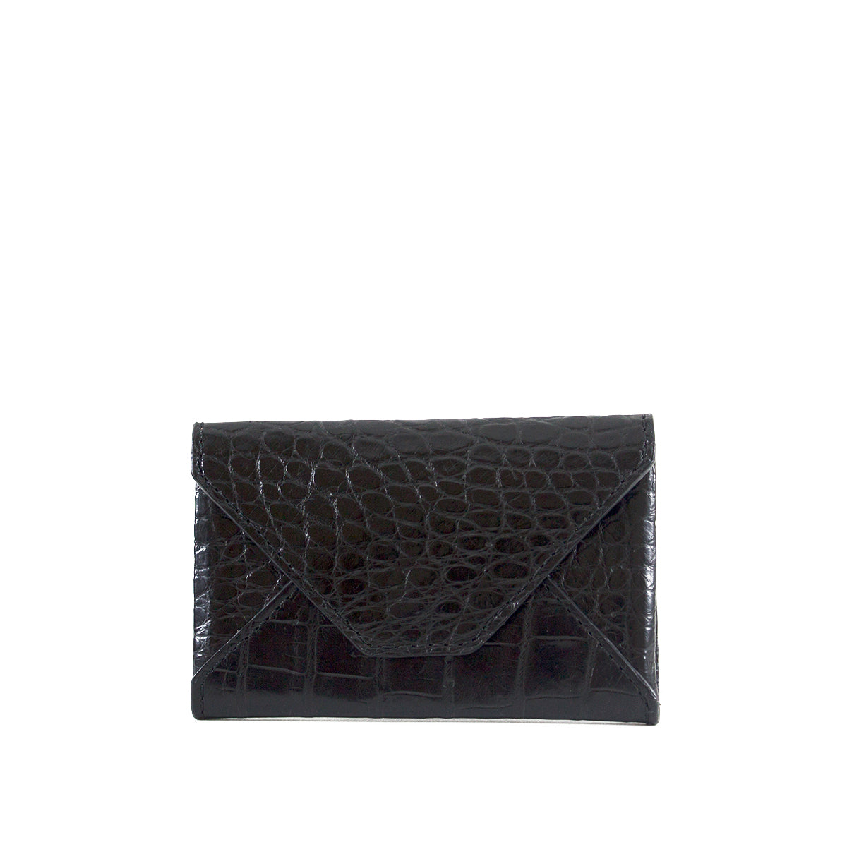 Brown Genuine Alligator Envelope Wallet with Hidden Snap | h5041