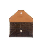 Brown Genuine Alligator Envelope Wallet with Hidden Snap | h5041