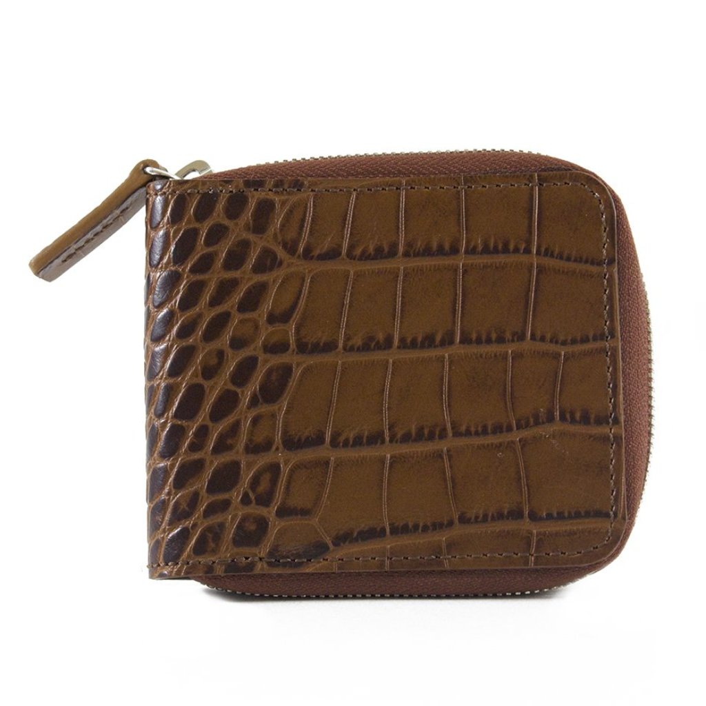 Alligator Embossed Leather Zip-Around Wallet | BPW7573
