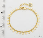 14K Gold Plated Link & Small Stars Dangles Bracelet