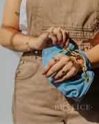 Baby Blair Shoulder Bag, Denim Printed Leather