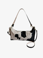 Blair Shoulder Bag, Cow Print-Black