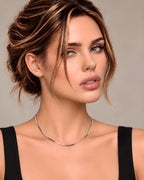 C001W B.Tiff Octagonal Herringbone Chain Necklace/ 1.5mm(An exclusive clasp design)