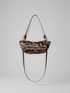 Baby Blair Shoulder Bag, Leopard Print Calf Hair-Black Leather