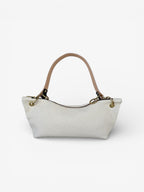 Blair Shoulder Bag, Cream Embossed Leather