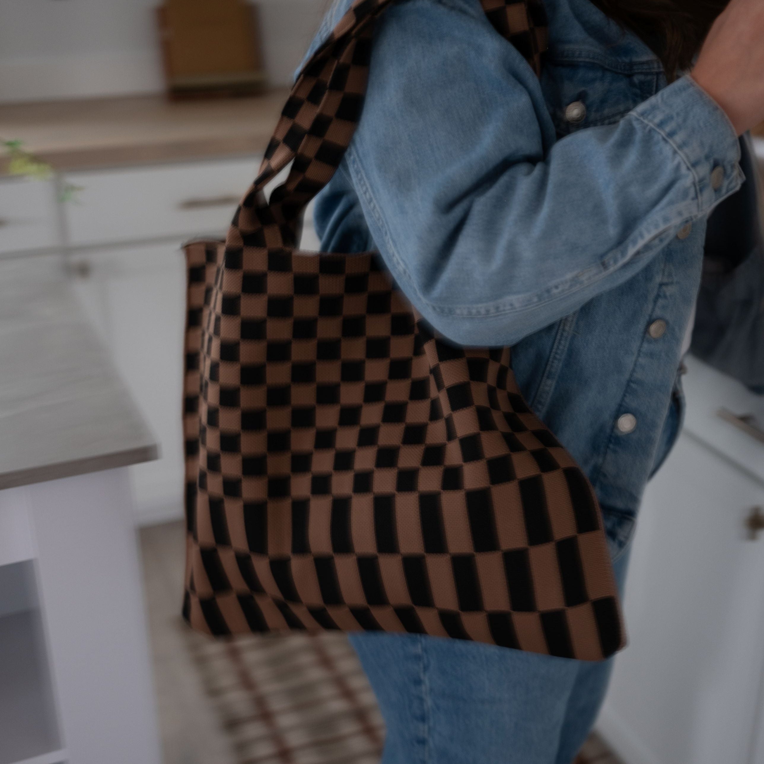 The Classic Checkered Skinny Tote