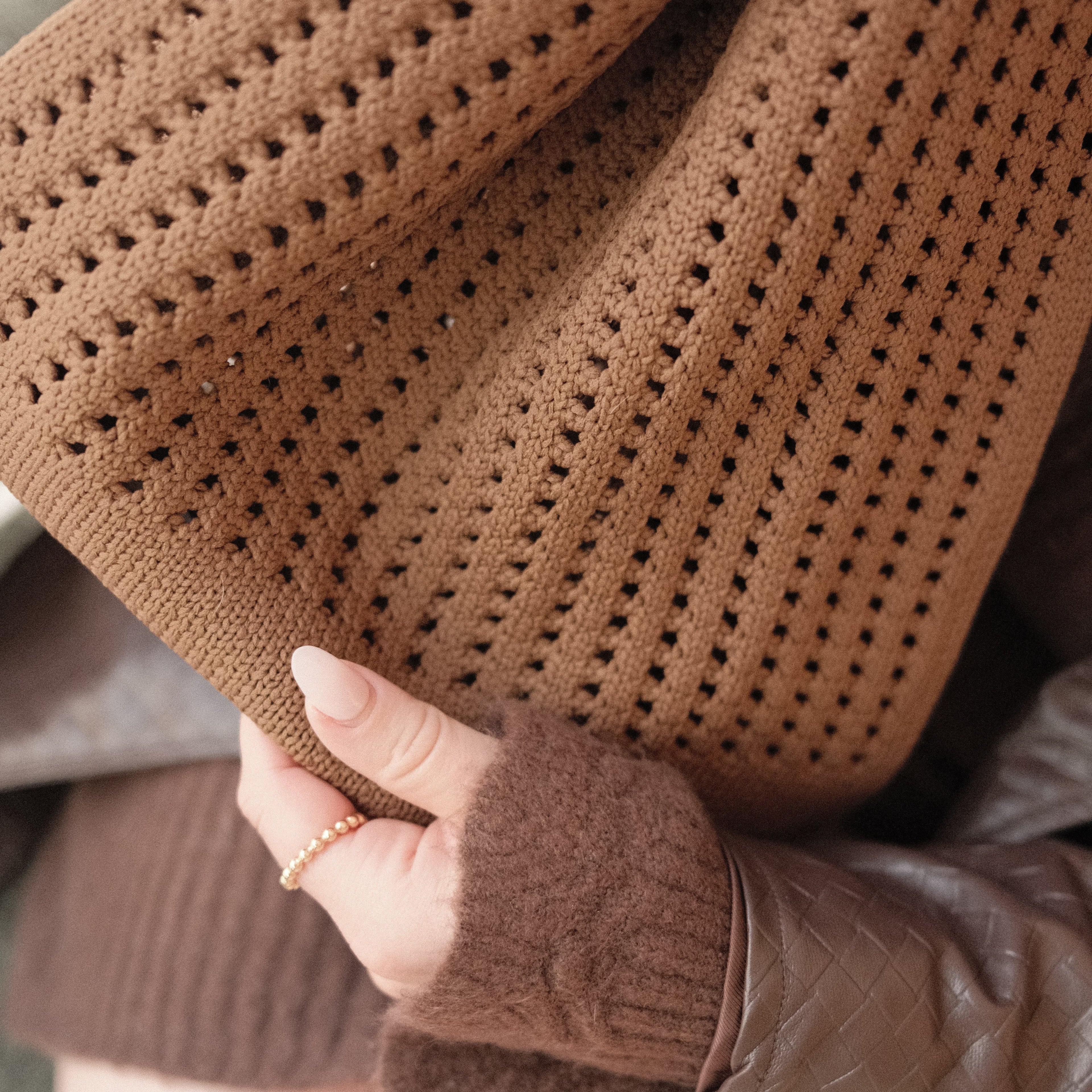 Brown Crochet Handbag