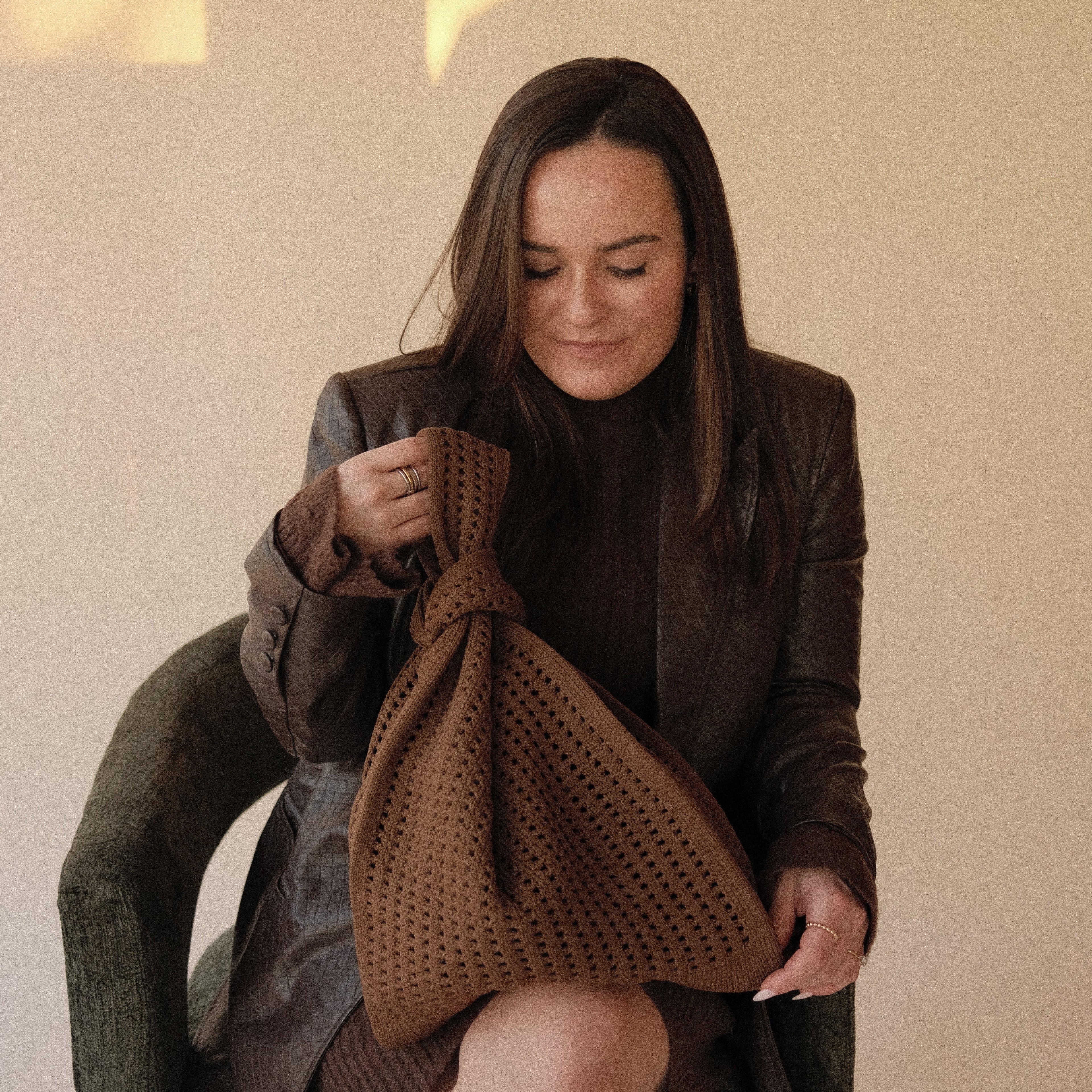 Brown Crochet Handbag