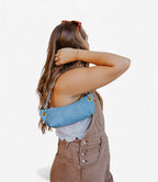 Baby Blair Shoulder Bag, Denim Printed Leather