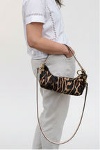 Baby Blair Shoulder Bag, Leopard Print Calf Hair-Black Leather