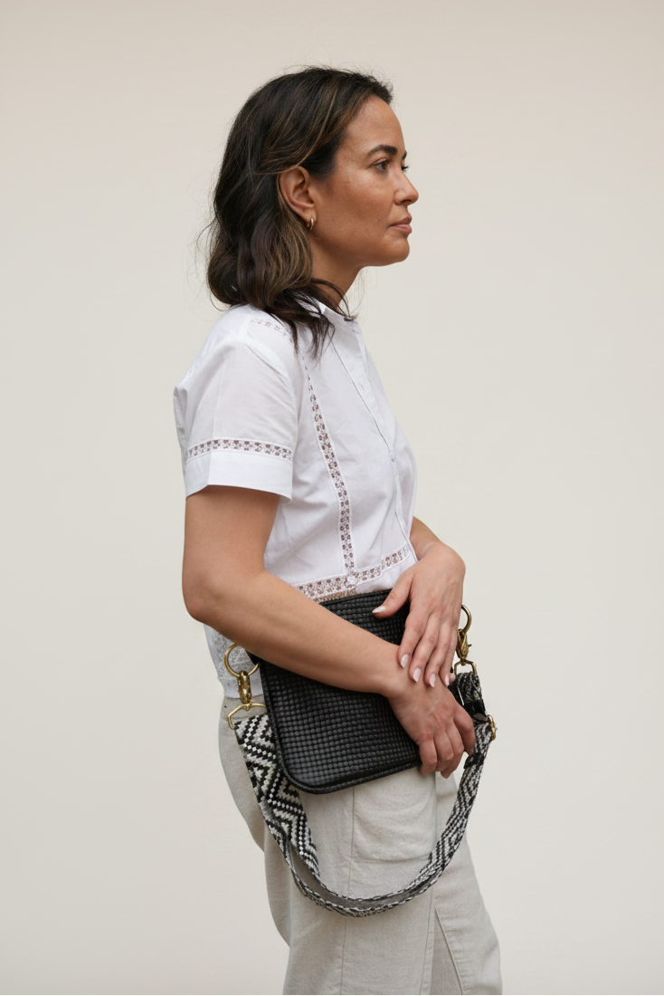 Alice Crossbody Bag, Black Leather