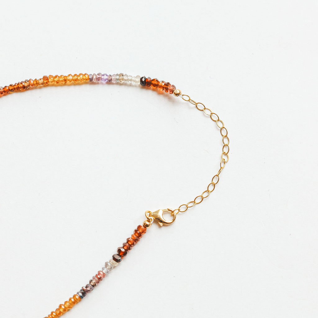 Tundra Sapphire and Andalusite Beaded Gemstone Necklace