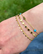 14K Gold Plated Link & Disc Dangles Bracelet