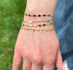 14K Gold Plated Link & Disc Dangles Bracelet
