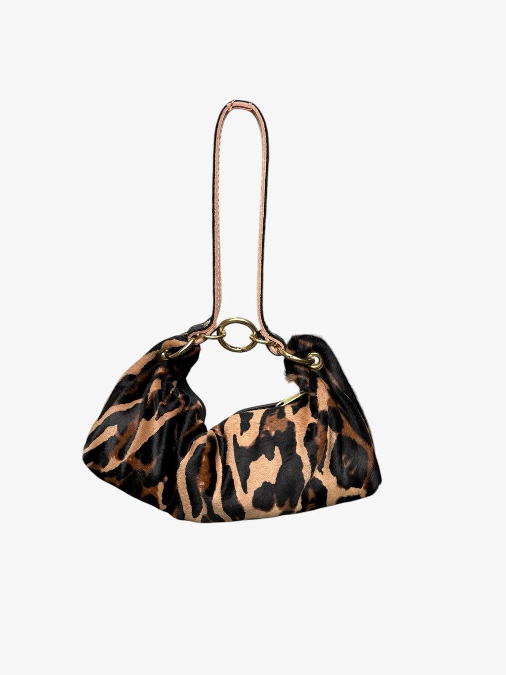 Baby Blair Shoulder Bag, Leopard Print Calf Hair-Black Leather-Available for Pre-Order