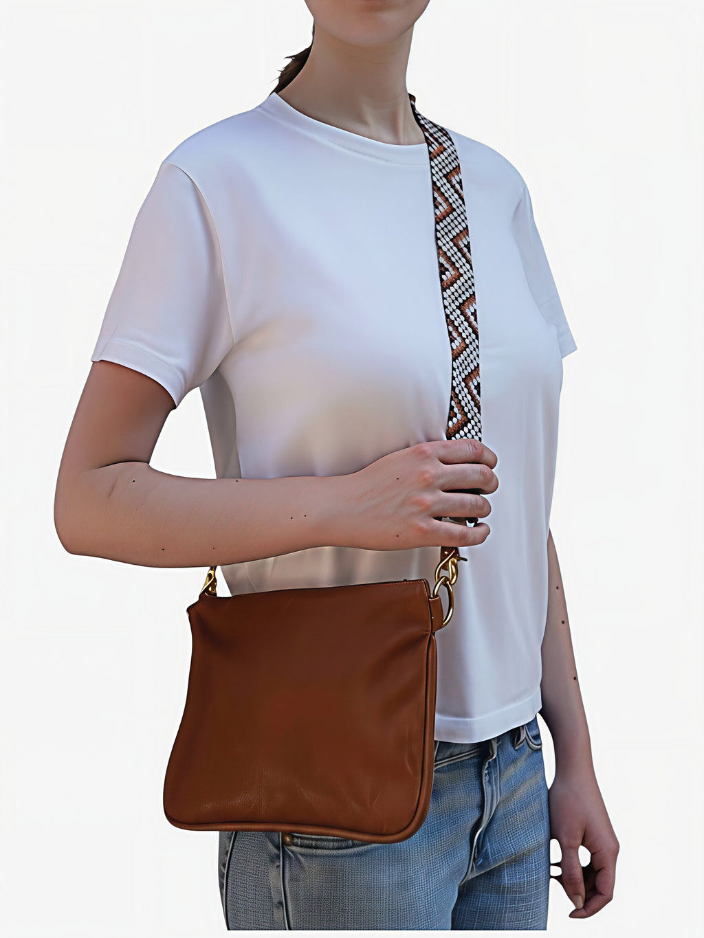 Alice Crossbody Bag, Brown Leather