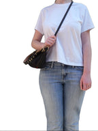 Blair Shoulder Bag, Black Embossed Leather
