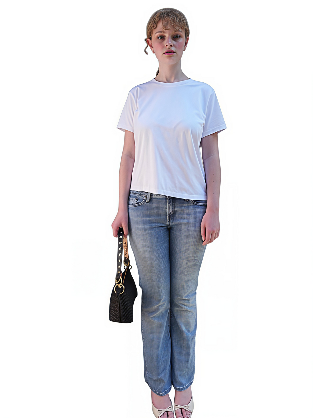 Blair Shoulder Bag, Black Embossed Leather