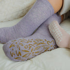 Adult Organic Cotton Non-Slip Socks — Lavender Grip Socks, 2 Pairs | Serene Socks