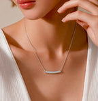 PT222W B.Tiff Pavé Crescent Pendant Necklace