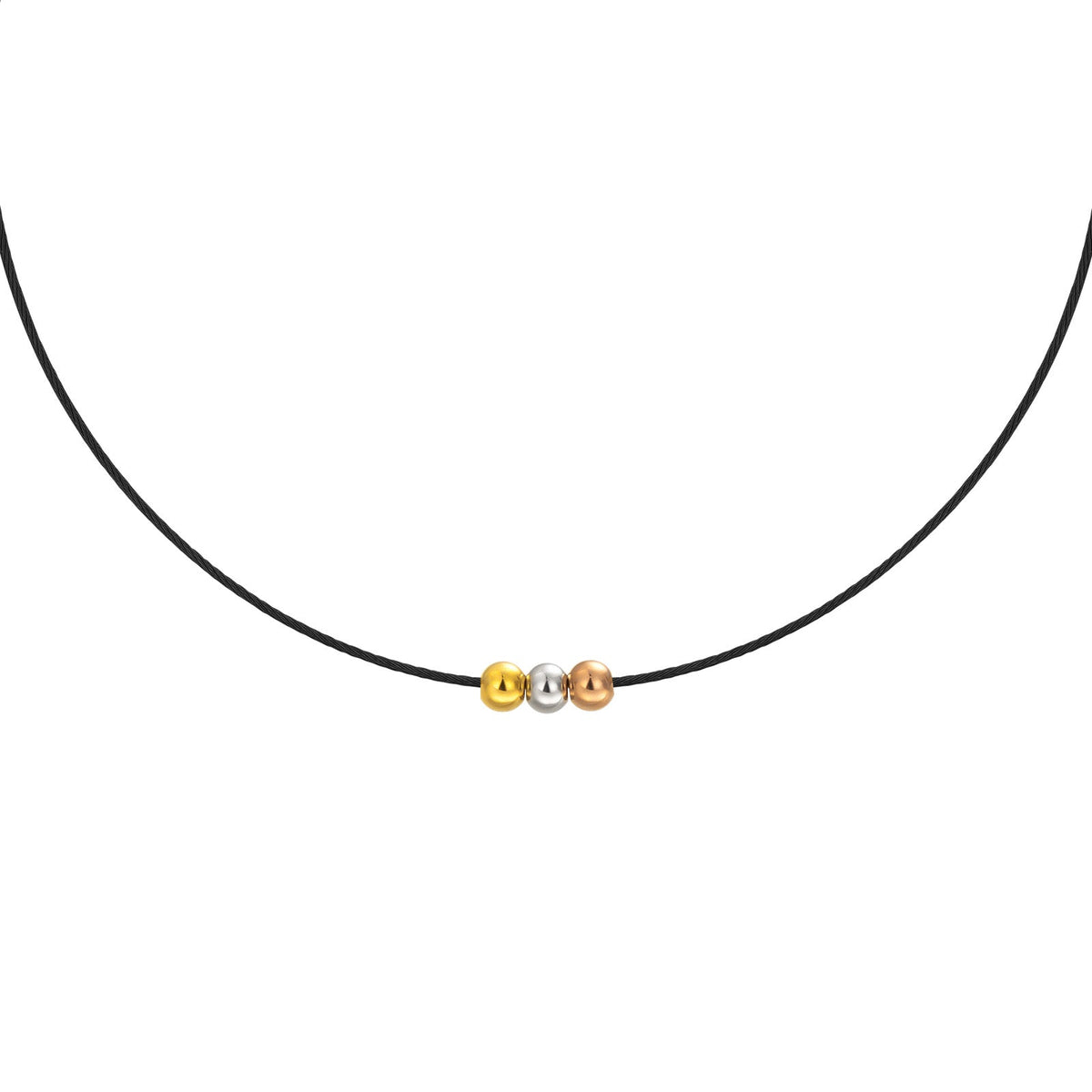 PT302B B.Tiff Triolette Pendant Necklace [Black Chain]