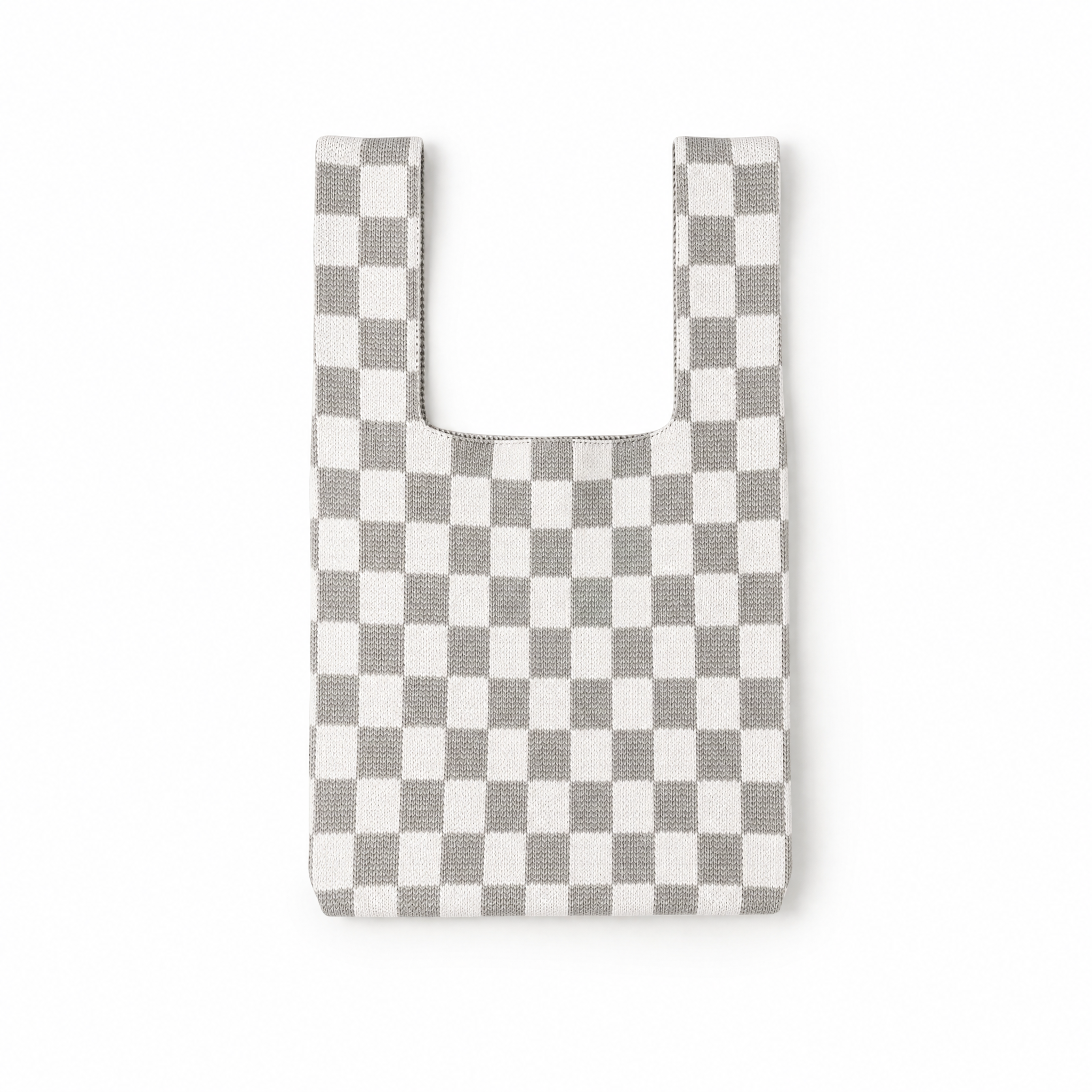 Classic Checkered Grey Handbag